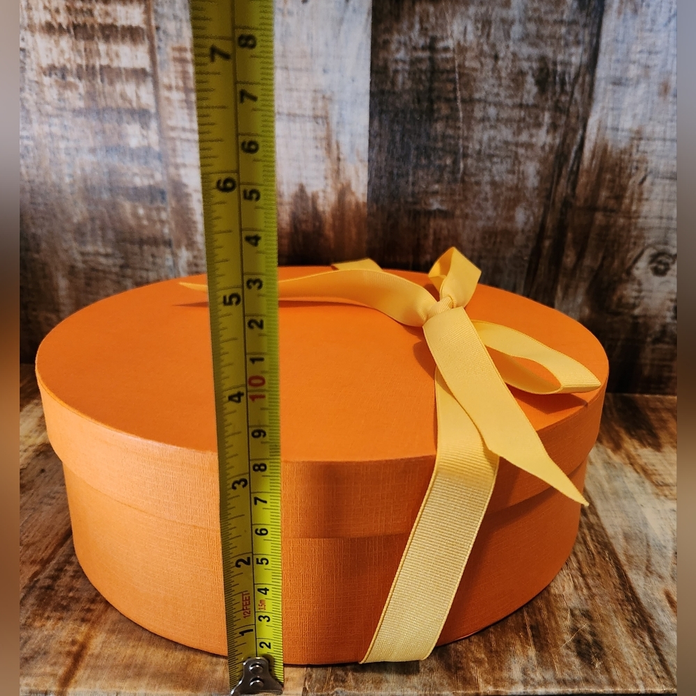 Vintage Hermes Round Empty Gift Box With Cushion Padd… Gem